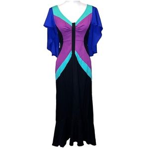 Tracy Reese multicolor silk blend maxi dress